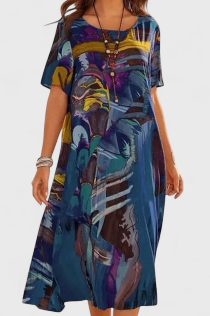 Lidia Vestido Transpirable con Estampado Moderno