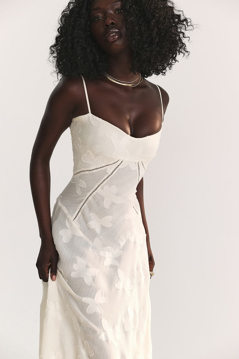 Mabel Vestido de Lentejuelas y Encaje Vintage