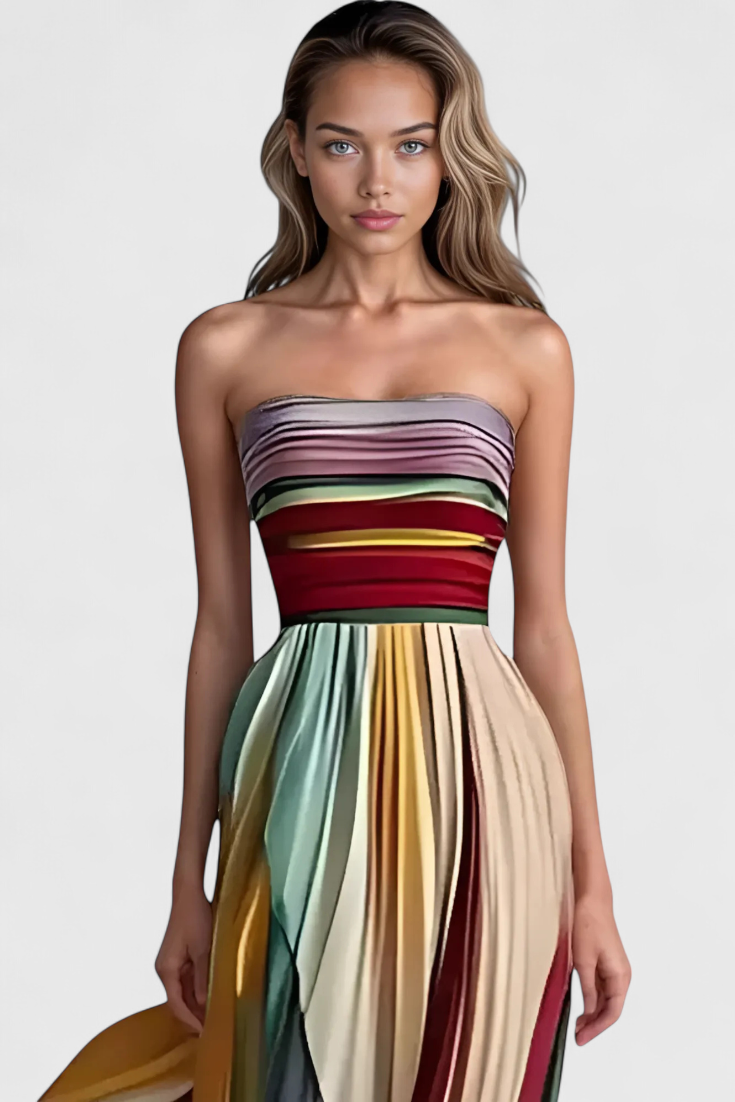 Leticia Vestido Largo con Caída Suave y Estilo Natural