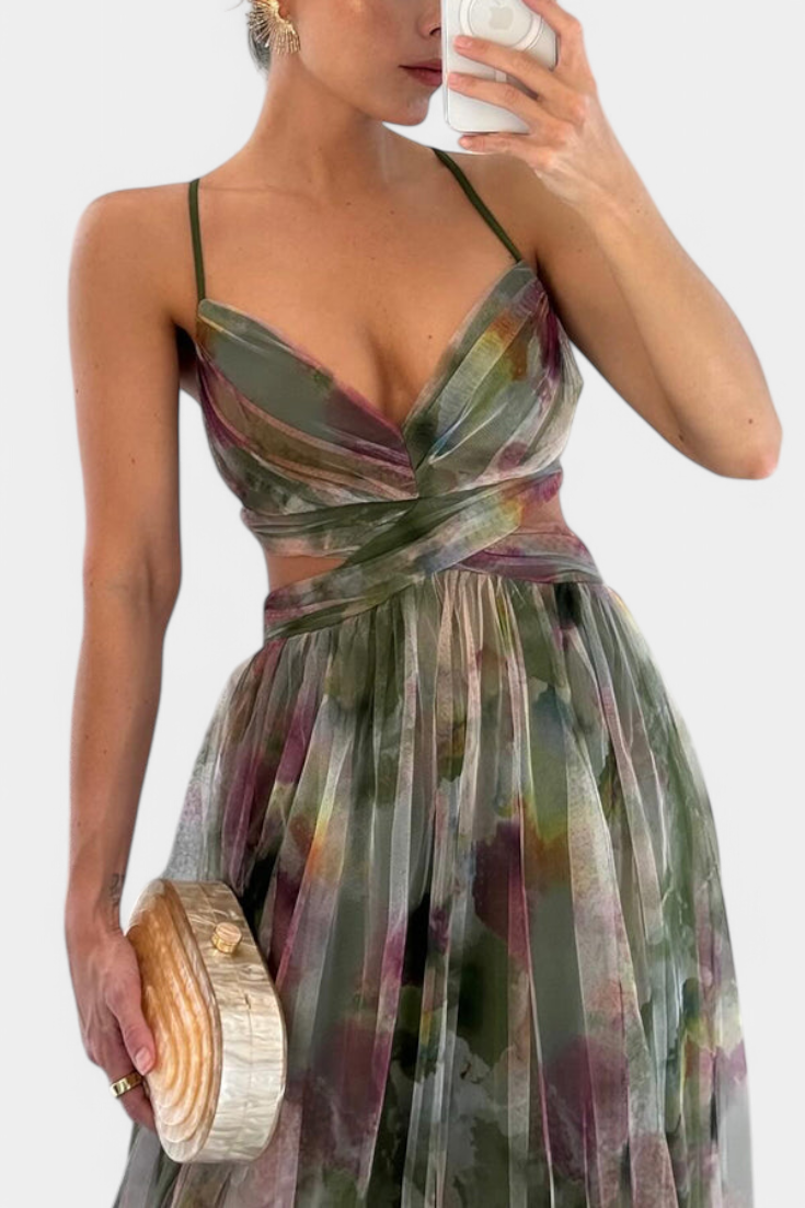 Ingrid Vestido Maxi Floral con Escote en V