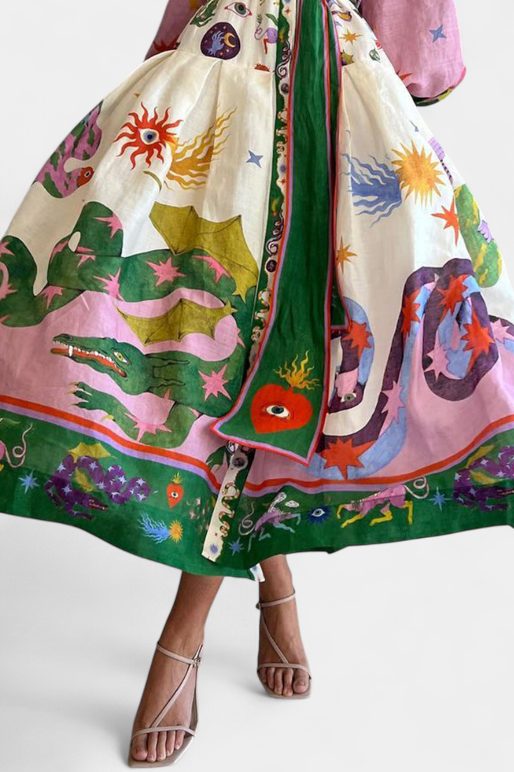 Natasha Vestido Midi Elegante Fit-and-Flare