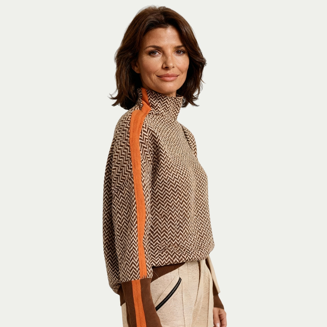 Vera Cuello Alto con Costuras a Rayas