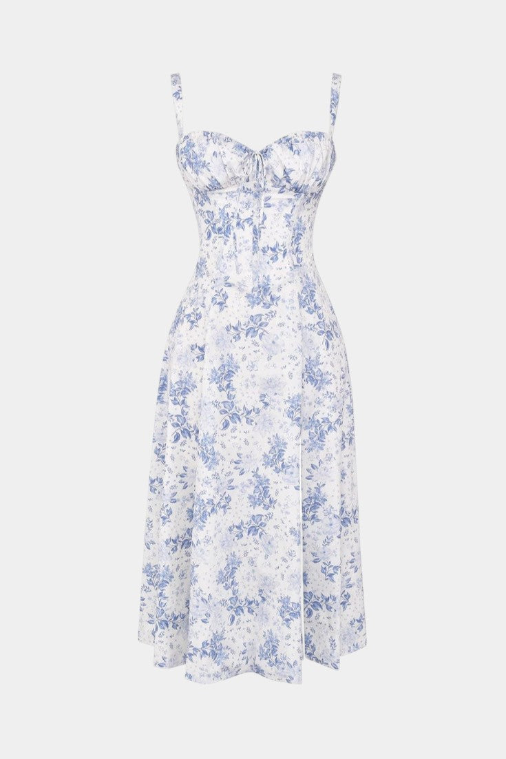 Flora Vestido Midi A-Line con Corsé