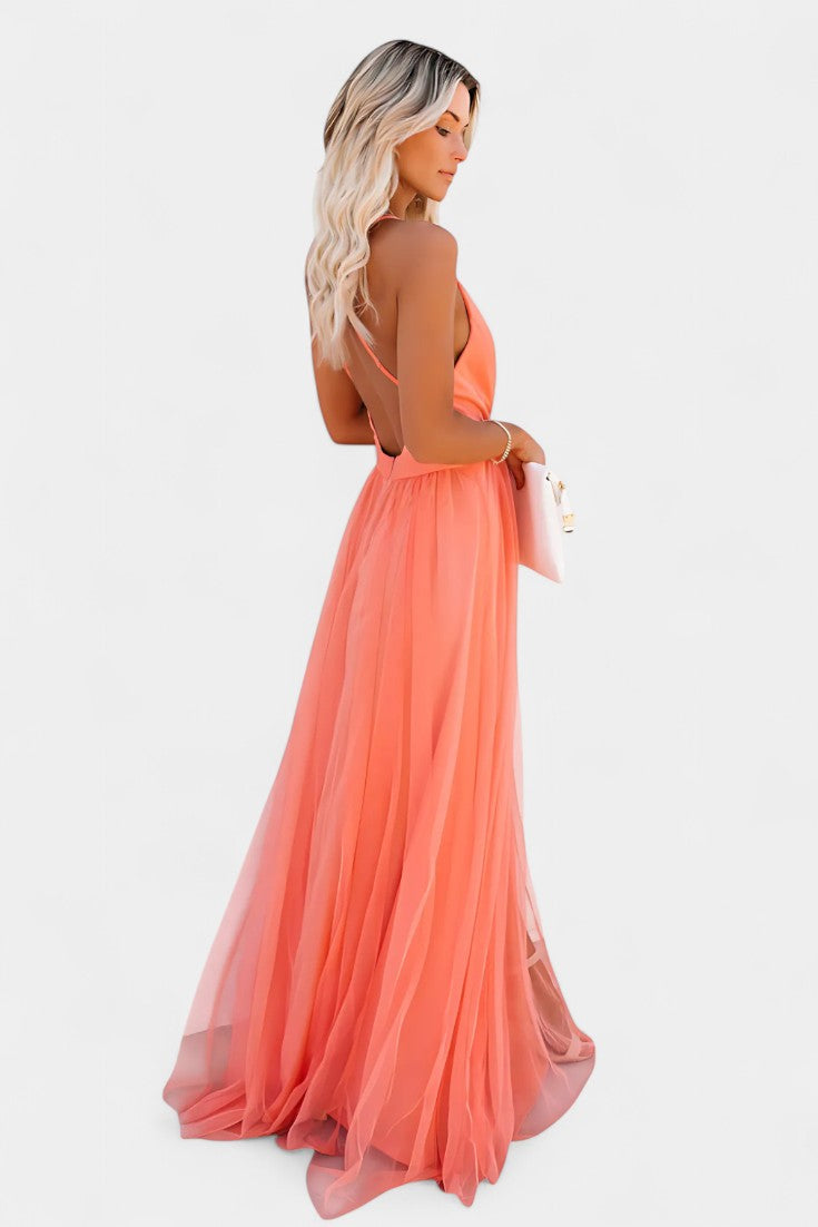 Gergana Vestido Maxi de Tul Sin Mangas