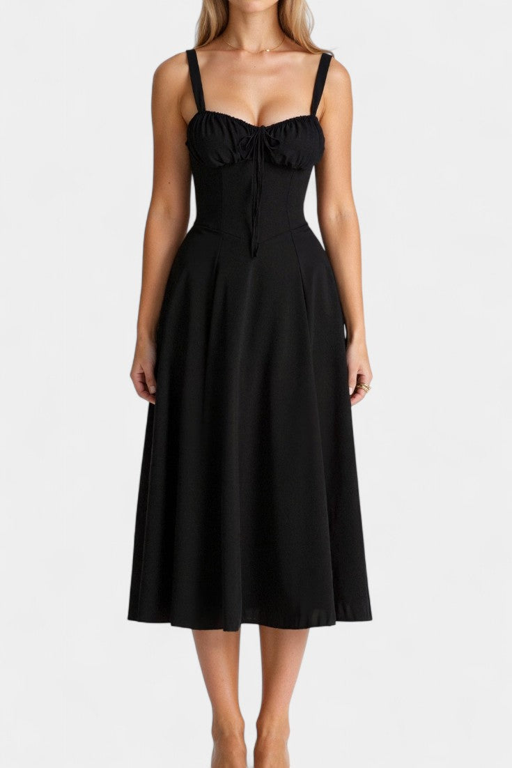 Flora Vestido Midi A-Line con Corsé