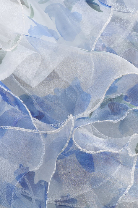 Bonnie Vestido Maxi Cortado con Volantes de Flores