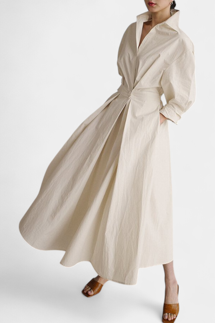 Miriam Vestido Maxi de Manga Larga Retro