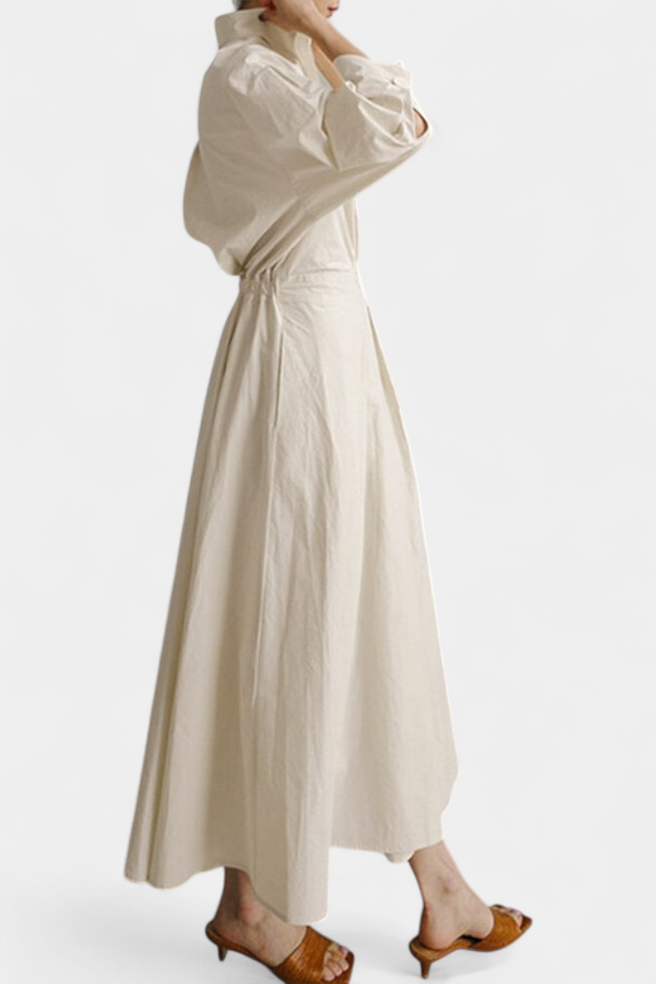 Miriam Vestido Maxi de Manga Larga Retro