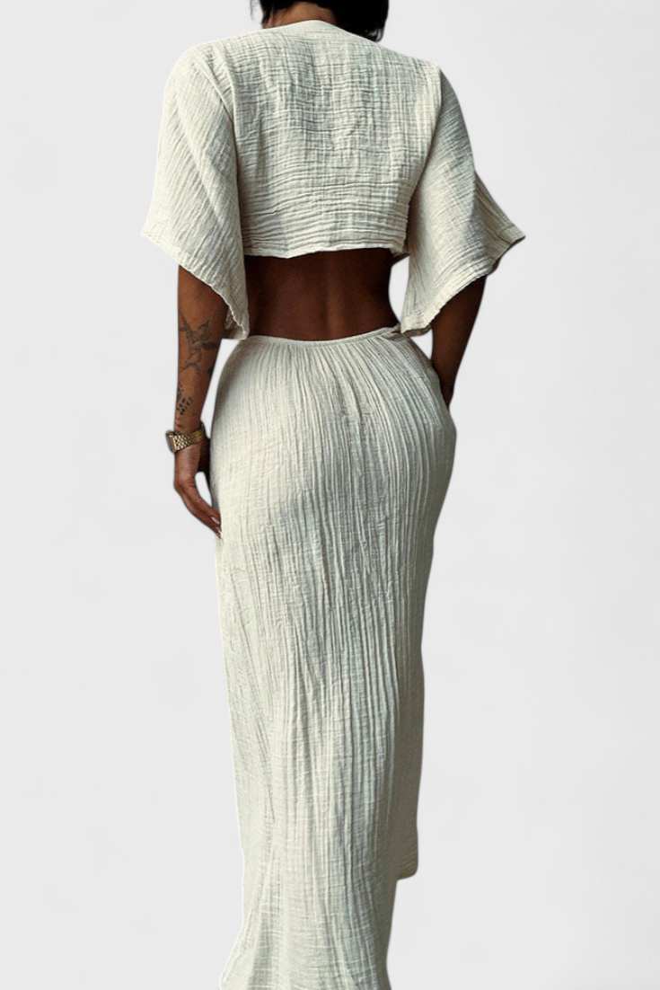 Myra Vestido Fluido con Lazo Frontal y Cut-Outs