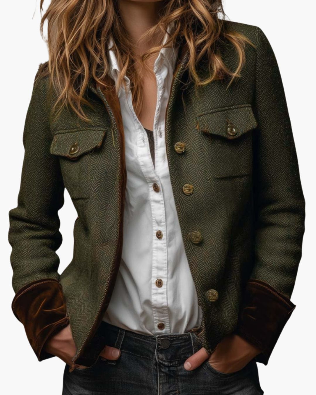 Ana chaqueta | elegante con detalles de terciopelo