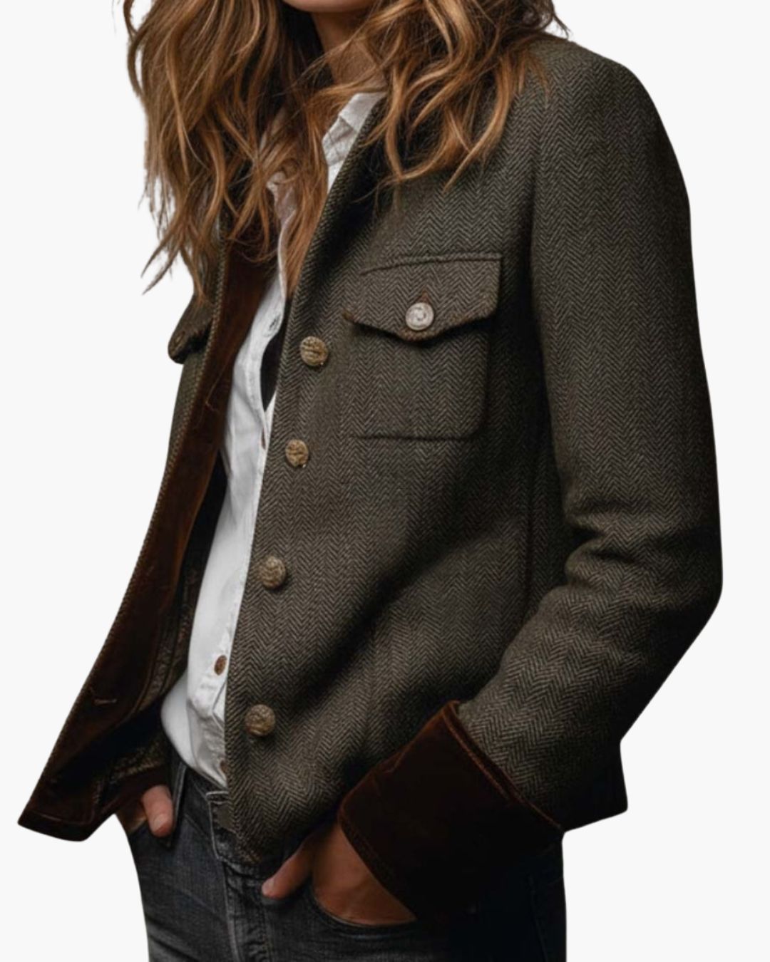 Ana chaqueta | elegante con detalles de terciopelo