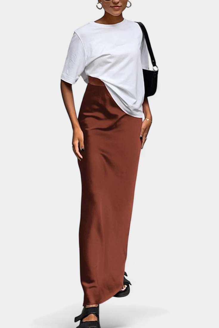 Fable Falda Maxi Utility de Diseño Liso y Estilo Pulido