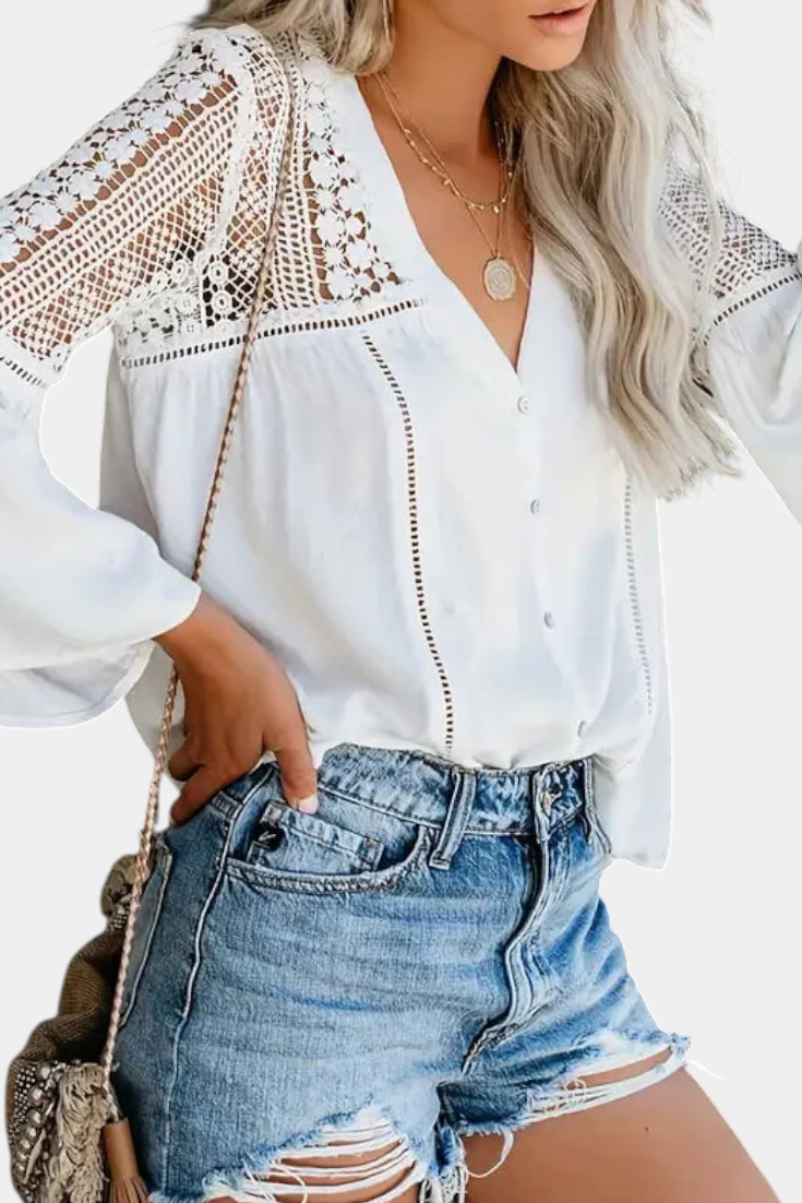 Blusa de Encaje Sunwoven