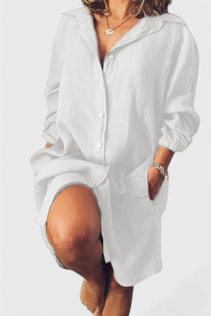 Marlene Vestido Camisa Lino Longline