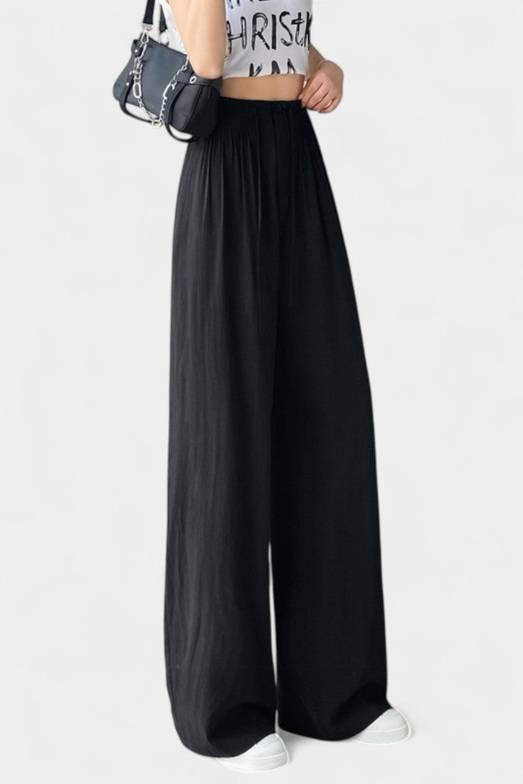 Ilyana Pantalones de Cintura Alta y Pierna Ancha