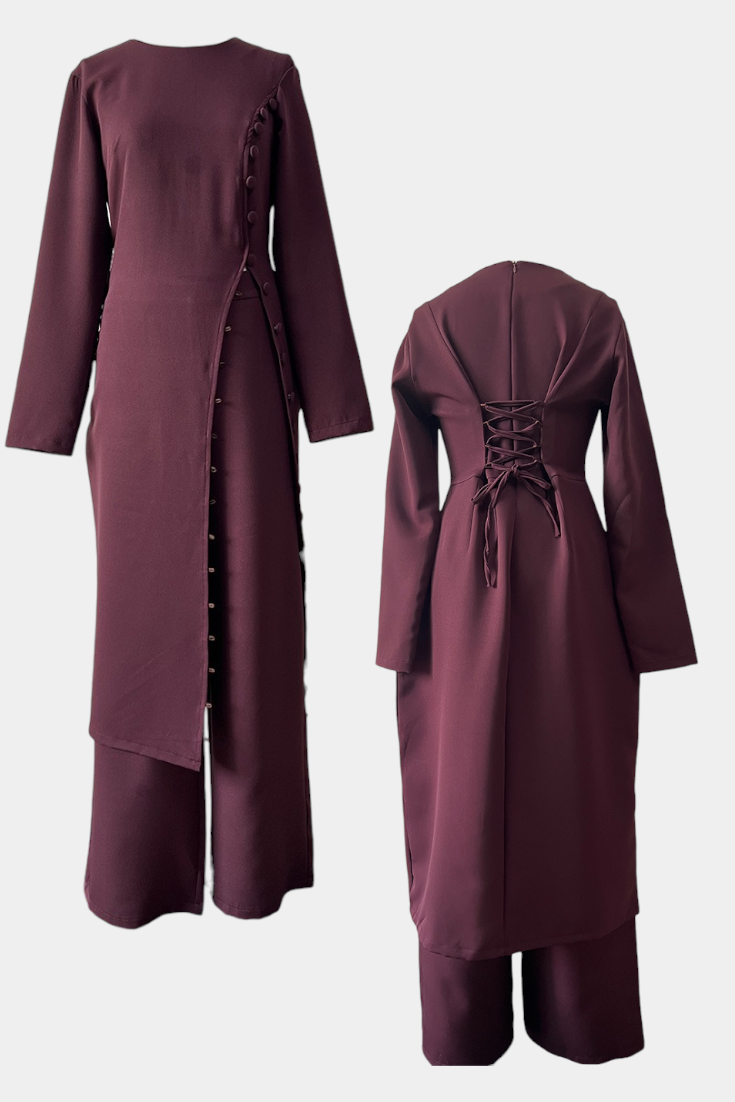 Melissa Conjunto Casual Suave de Blusa con Botones y Pantalones Largos