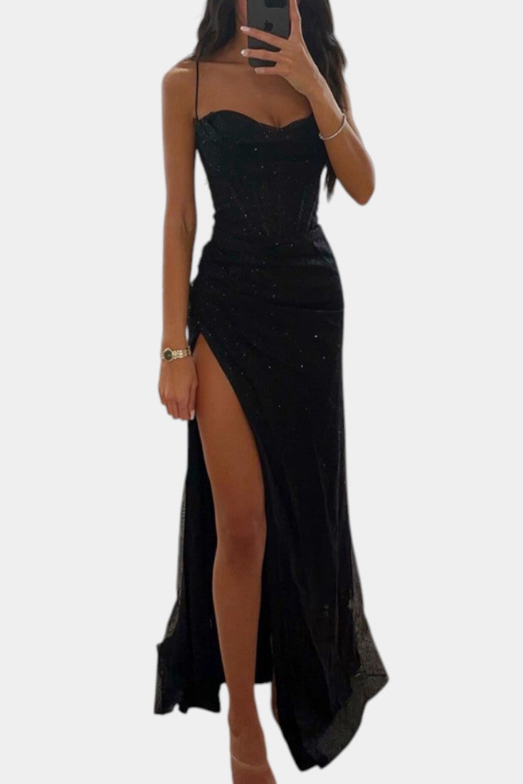 Armoni Vestido de Corpiño con Tirantes de Espagueti