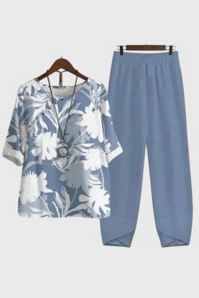 Ursula Conjunto Chic de Camisa y Pantalón con Estilo Relajado