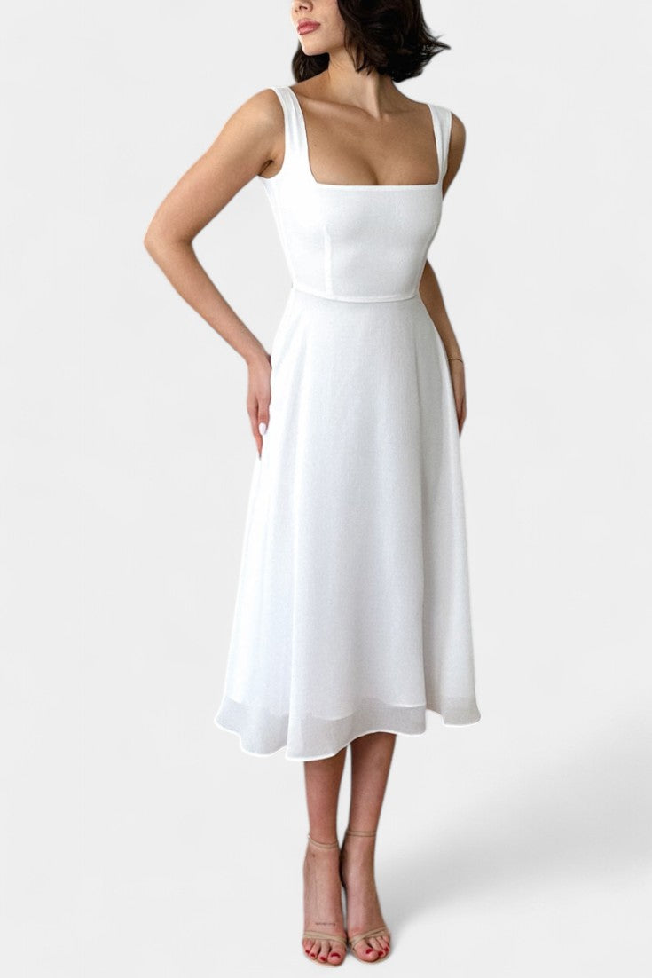 Mary Vestido Midi A-Line Sin Mangas