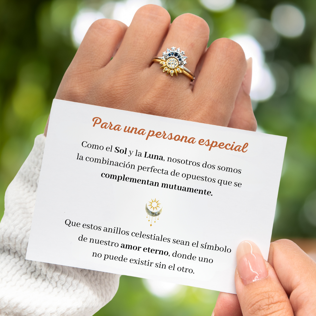 Set de dos Anillos Celestiales - Sol & Luna