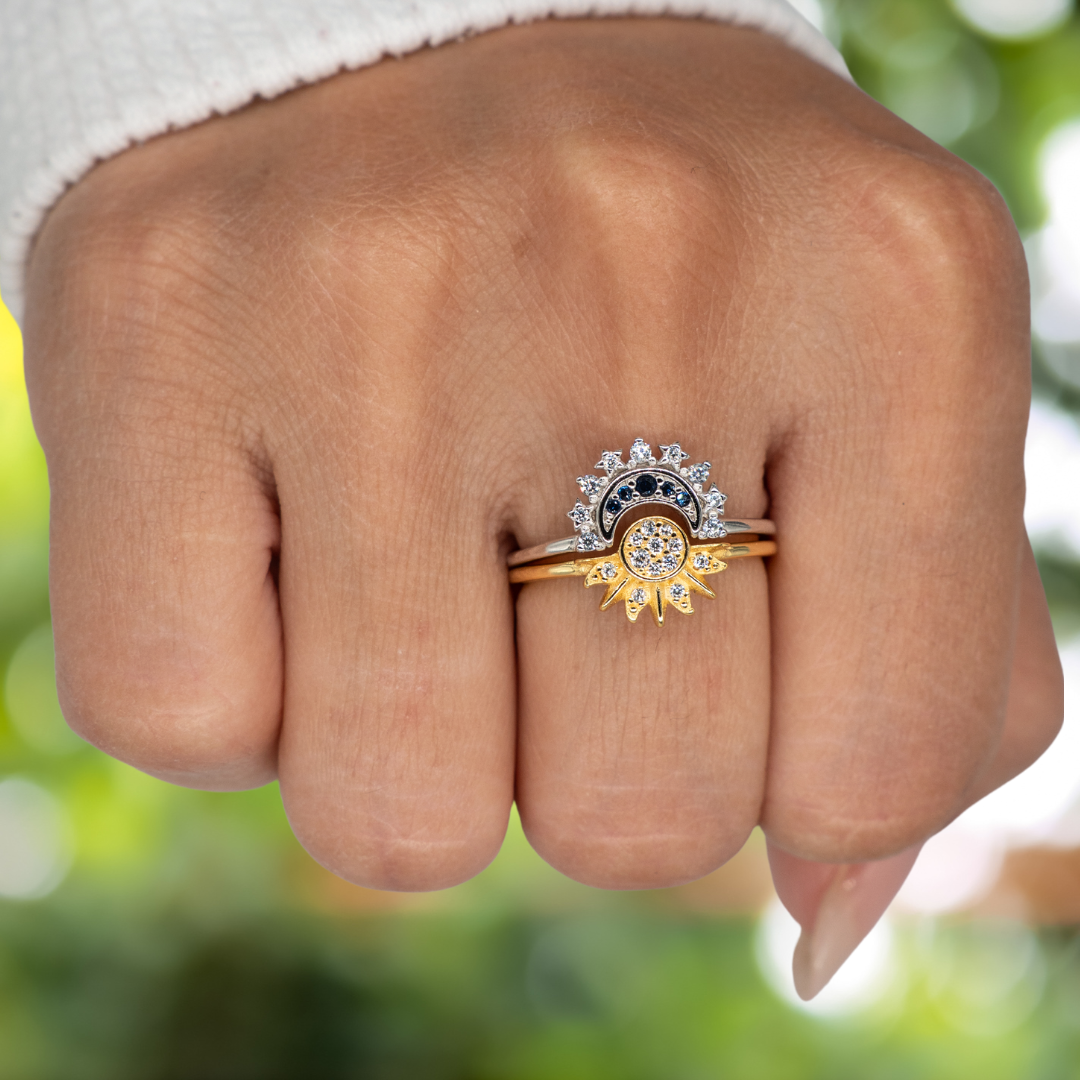 Set de dos Anillos Celestiales - Sol & Luna