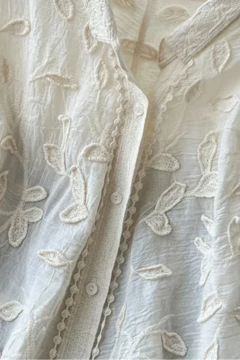 Prairie Camisa de Encaje Bordado