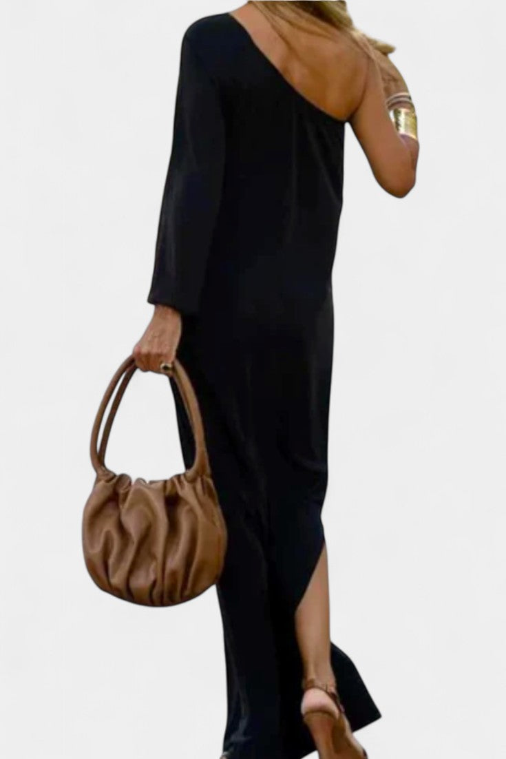 Maddie Vestido Midi Elegante de Un Hombro