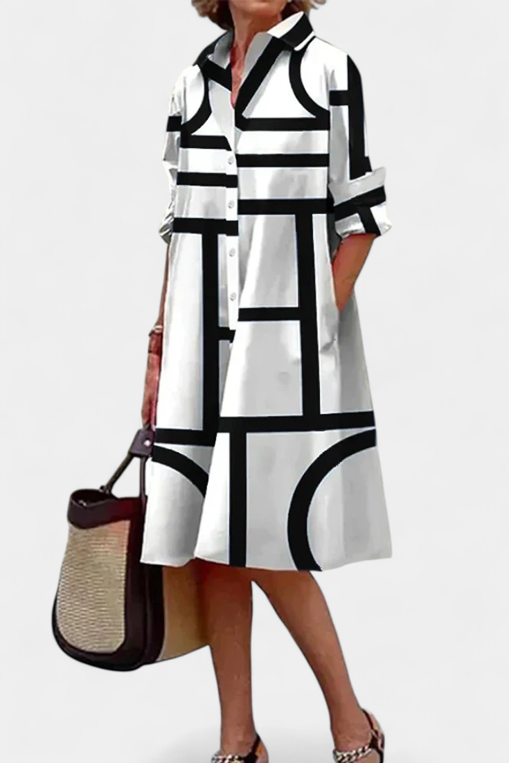 Larissa Vestido con Estampado Geométrico