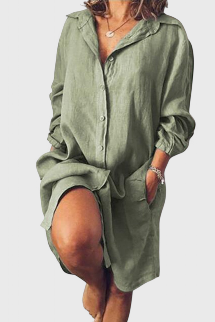 Marlene Vestido Camisa Lino Longline