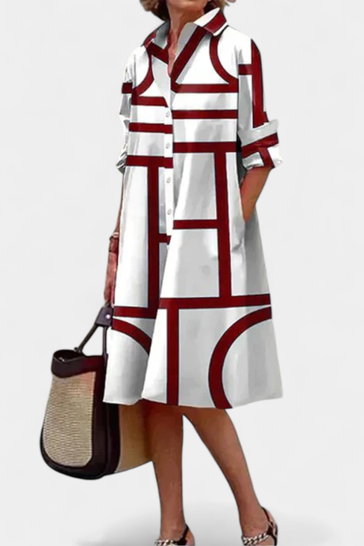 Larissa Vestido con Estampado Geométrico