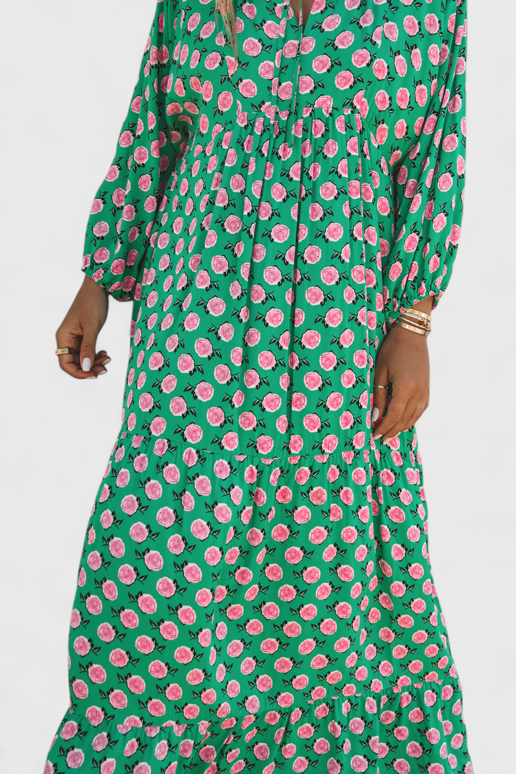 Aroa Vestido Boho con Estampado Artístico y Silueta Fluida