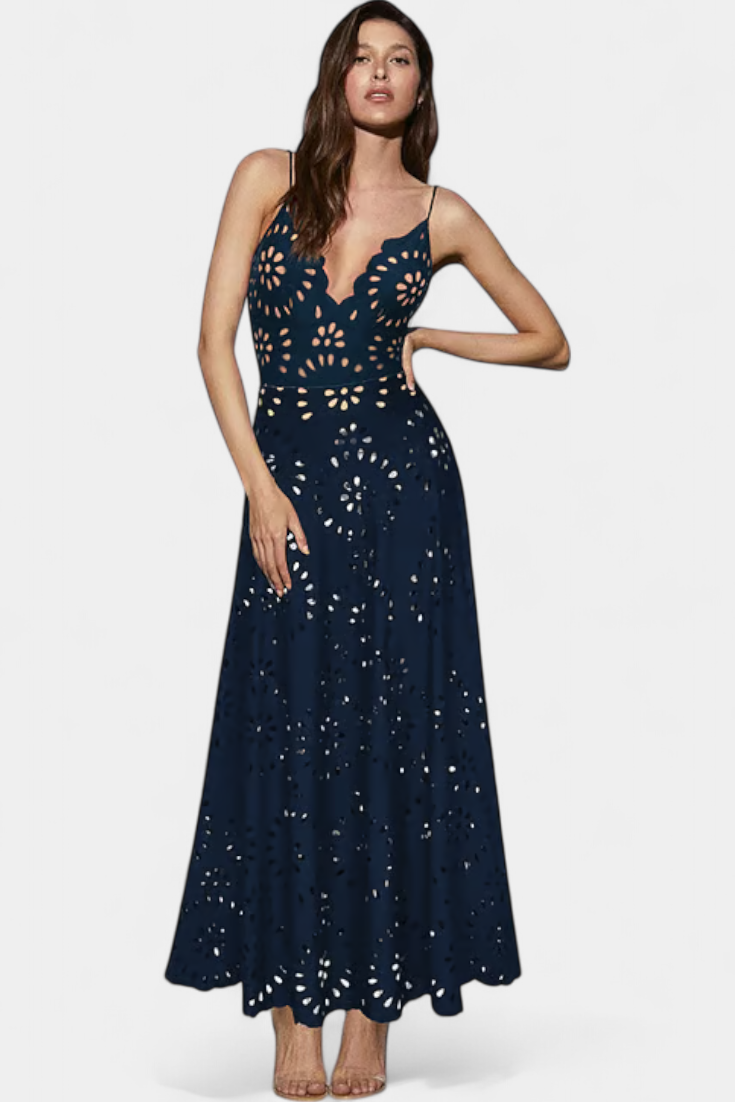 Ahria Swimsuit con Falda y Detalle Floral Calado