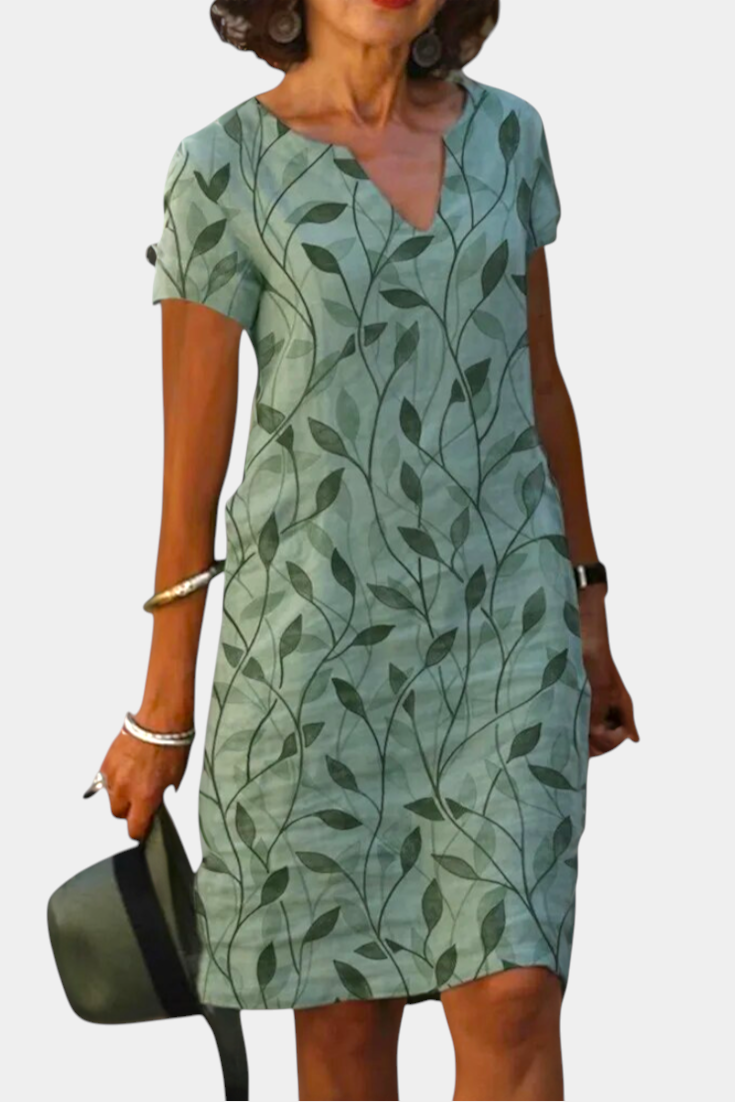 Elowen Vestido de Cambio con Estampado Casual y Escote en V