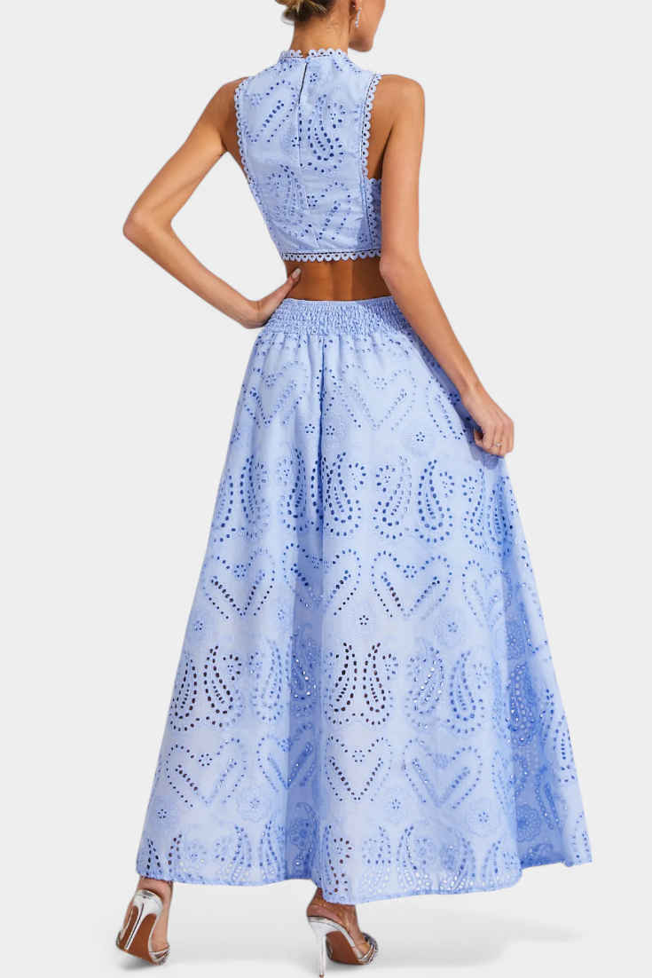 Danitza Conjunto Romántico de Encaje Floral Calado