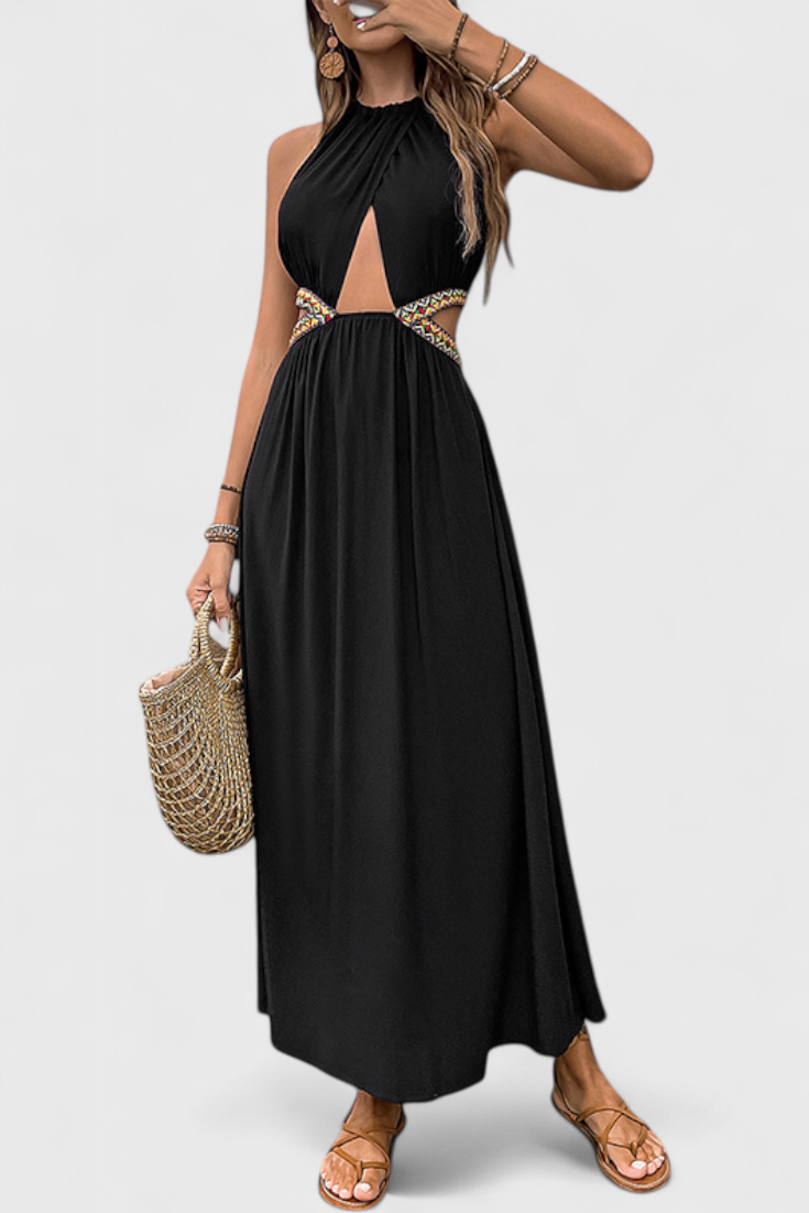 Sorina Vestido Midi Halter con Cortes