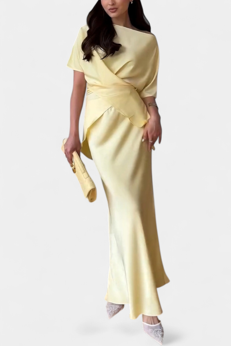 Veleda Conjunto de Top con Tiras Cruzadas y Falda Fluida