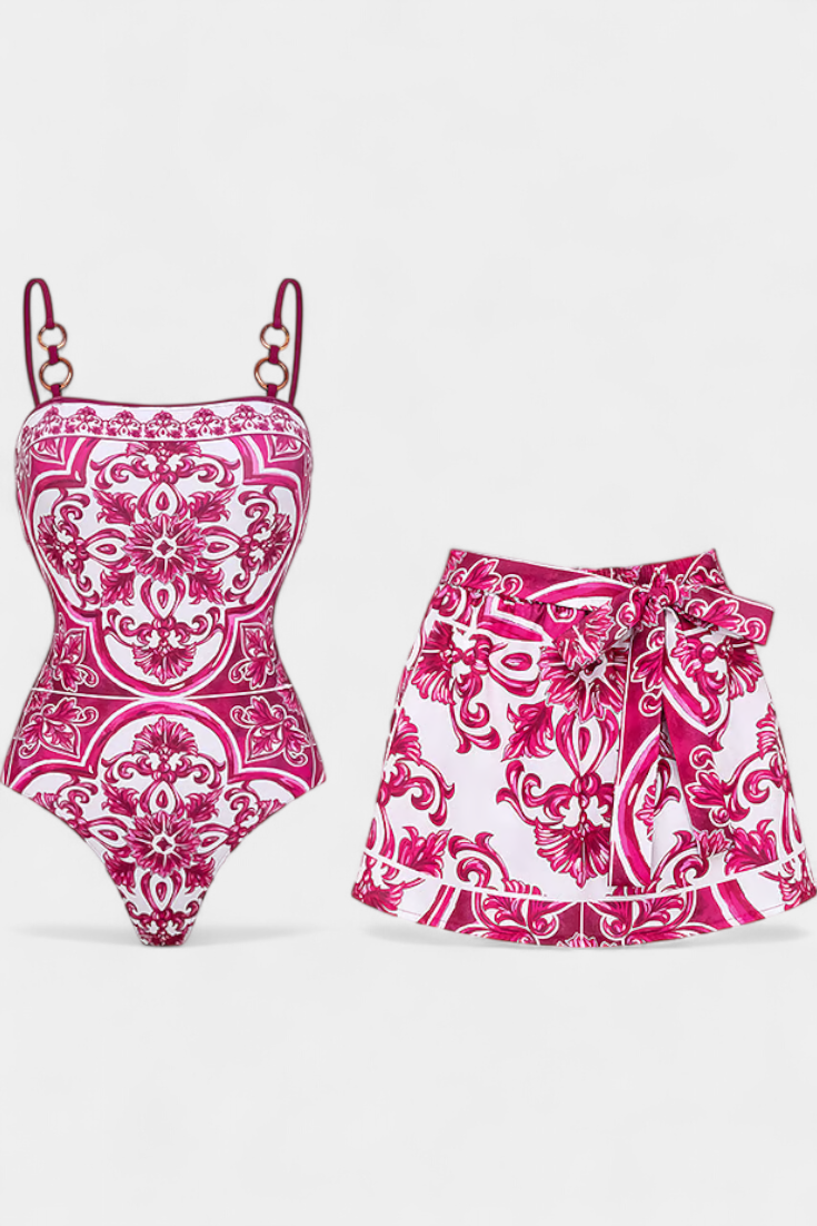 Ahria Conjunto de Traje de Baño de Una Pieza Floral
