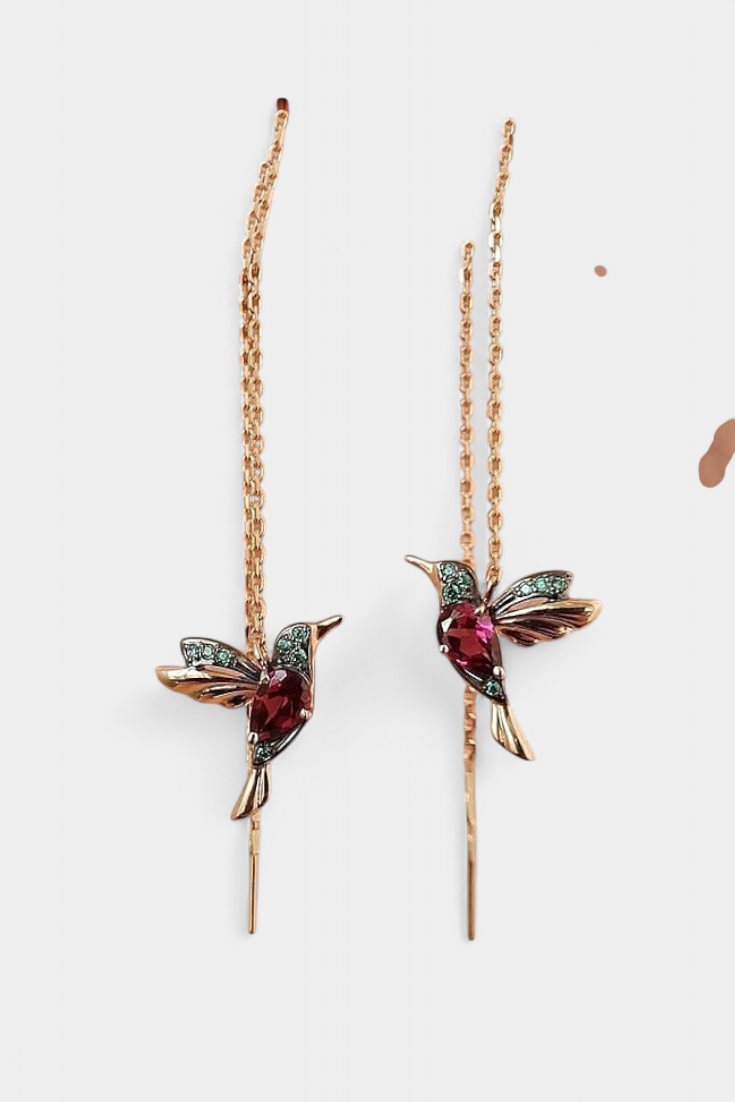 Mixed Zirconium Bird Earrings