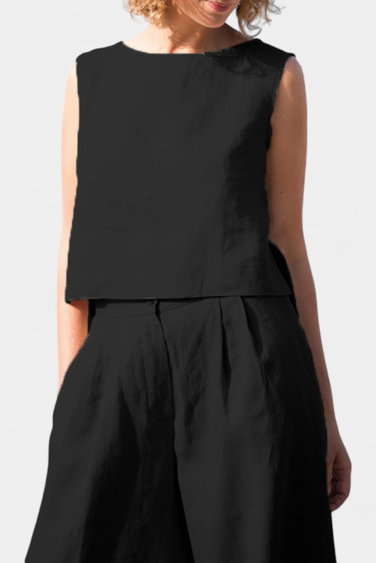 Yvanne Conjunto Vintage Sin Mangas de Verano