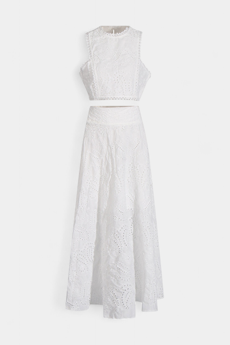 Danitza Conjunto Romántico de Encaje Floral Calado