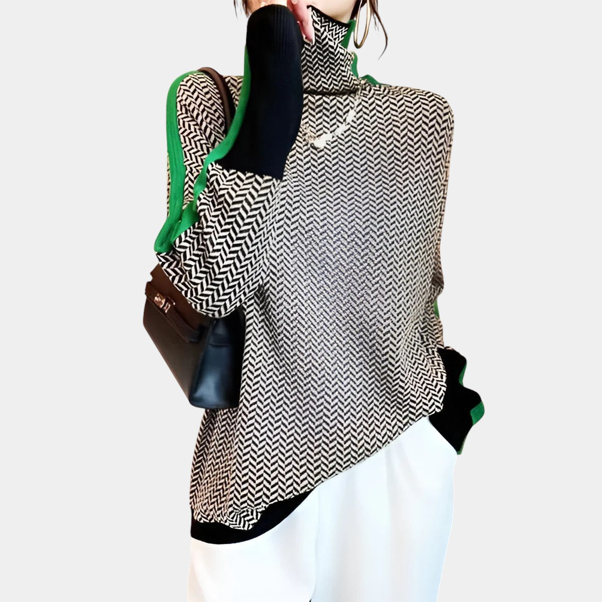 Vera Cuello Alto con Costuras a Rayas