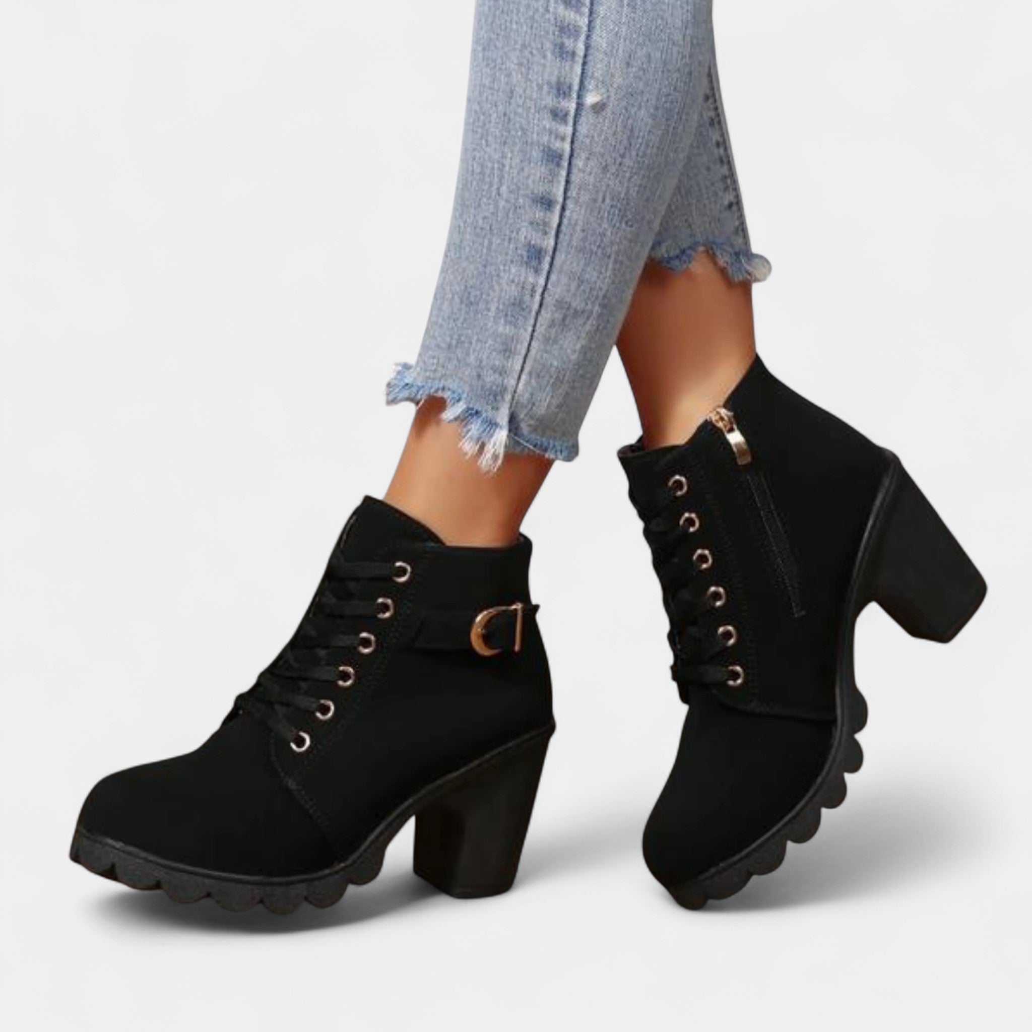 Katni Botines con Cordones y Hebilla Metálica