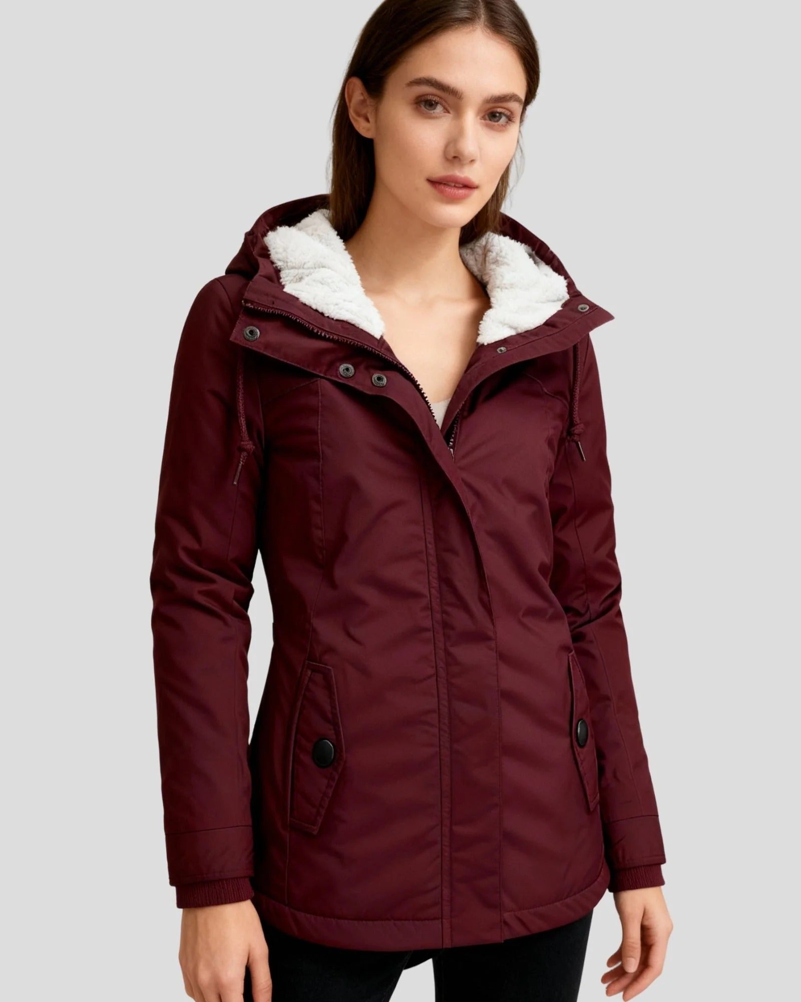 Ella Chaqueta Larga de Otoño