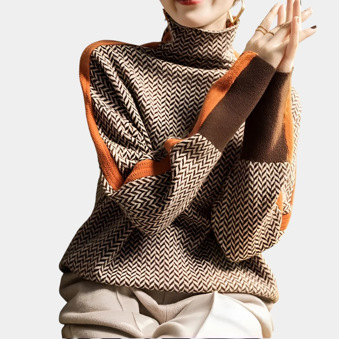 Vera Cuello Alto con Costuras a Rayas