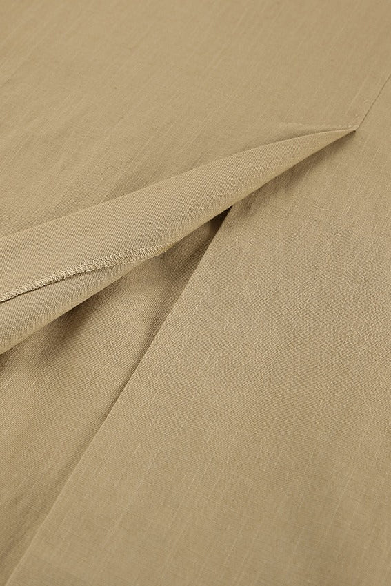 Amani Falda Larga de Cintura Alta con Abertura Frontal y Corte Recto