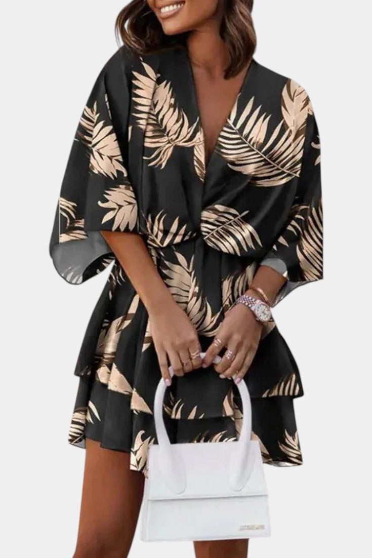 Eliza Vestido Mini con Nudo Frontal y Volantes