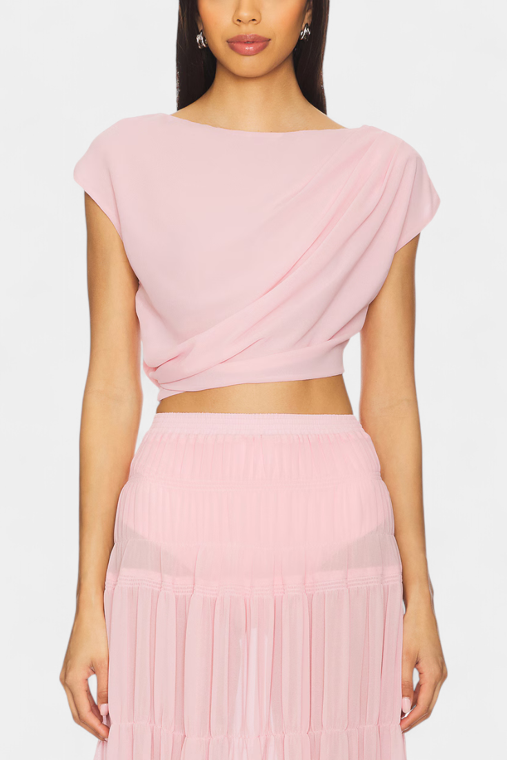 Nalia Falda de Chifón con Cintura Elástica y Capas Vaporosas