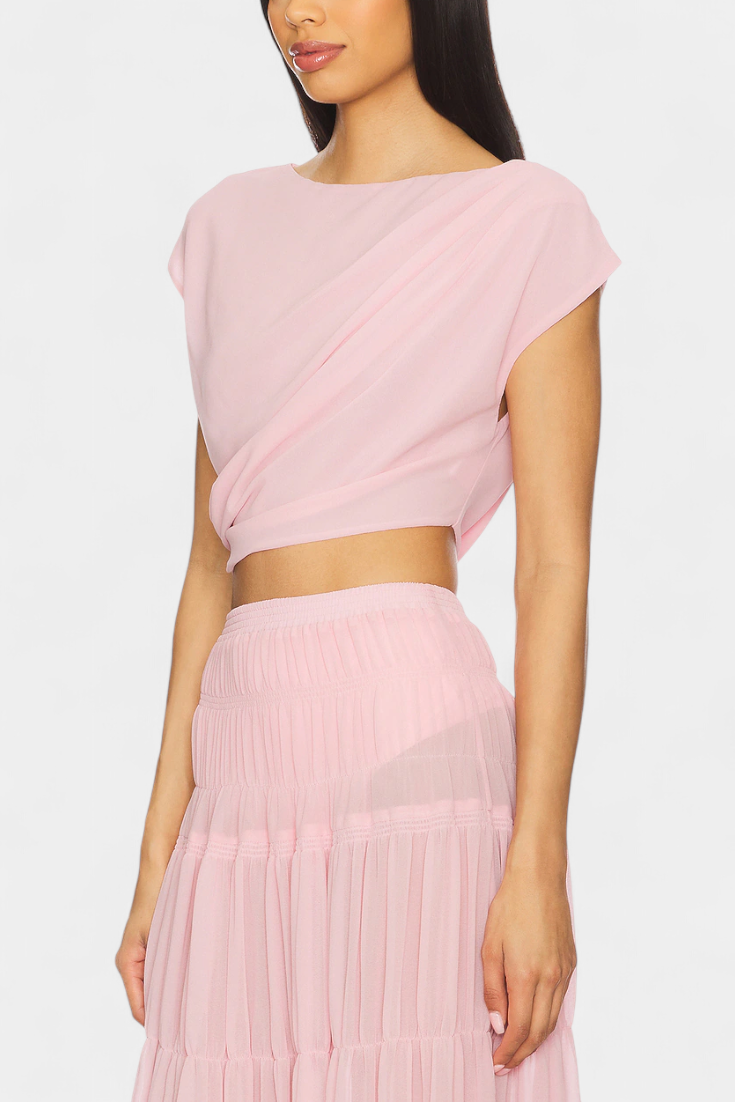 Nalia Falda de Chifón con Cintura Elástica y Capas Vaporosas